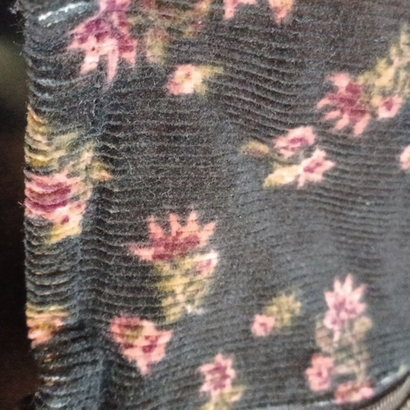 SO 90's Inspired Floral Corduroy Back Zip Dress Size Medium, NWT, Black/pink - Picture 7 of 8